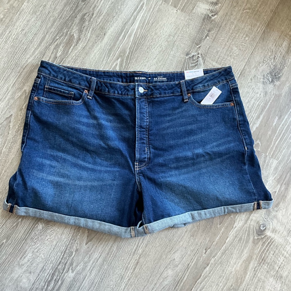 Old Navy OG Blue Jean Shorts High-Waisted Cuffed